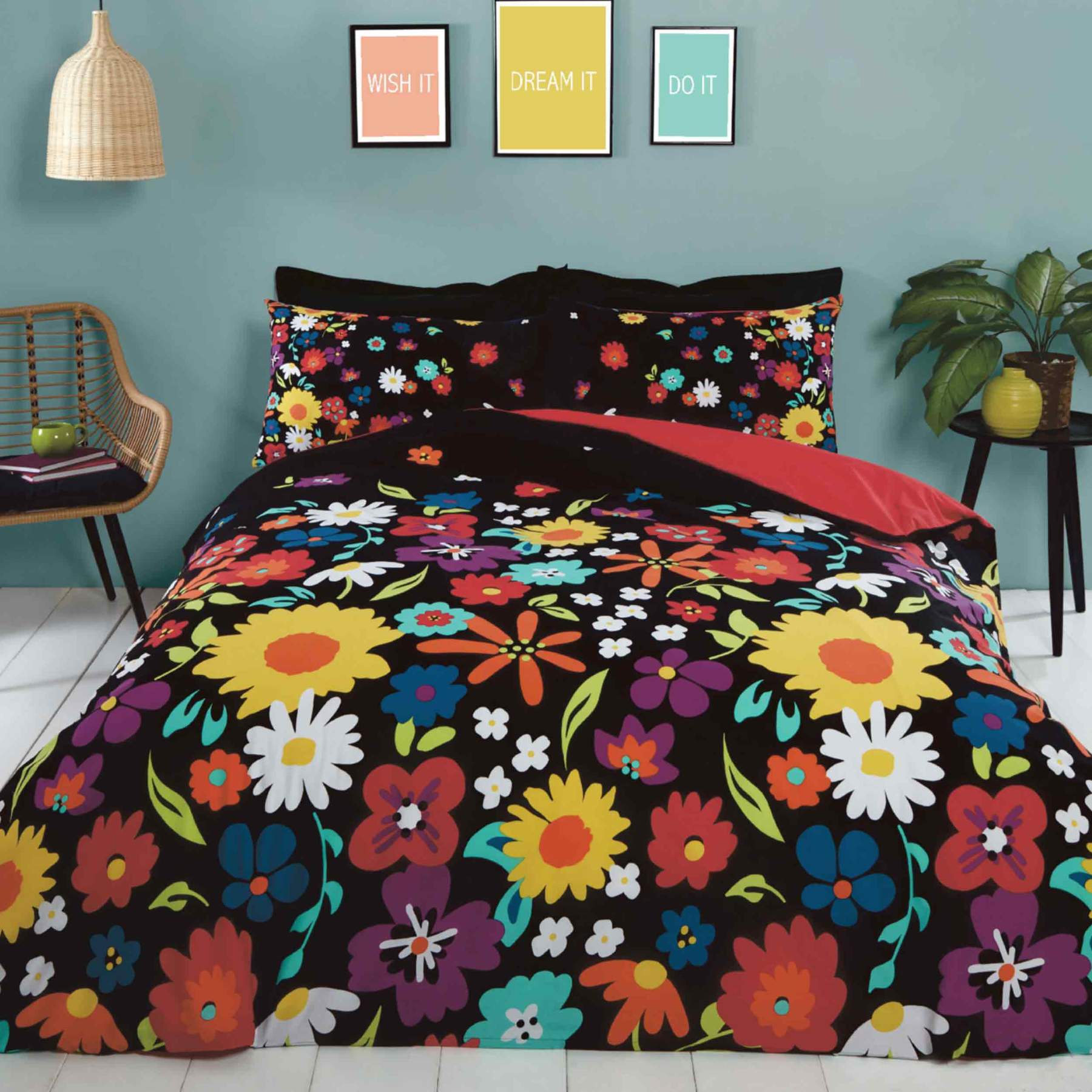 Iris Flower Comforter with Pillow Covers